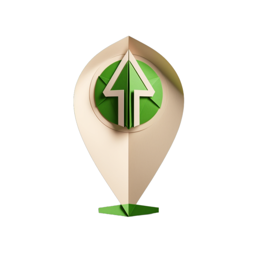 Repère beige et vert avec une flèche ascendante, mettant en avant la croissance, le développement et l'accompagnement stratégique